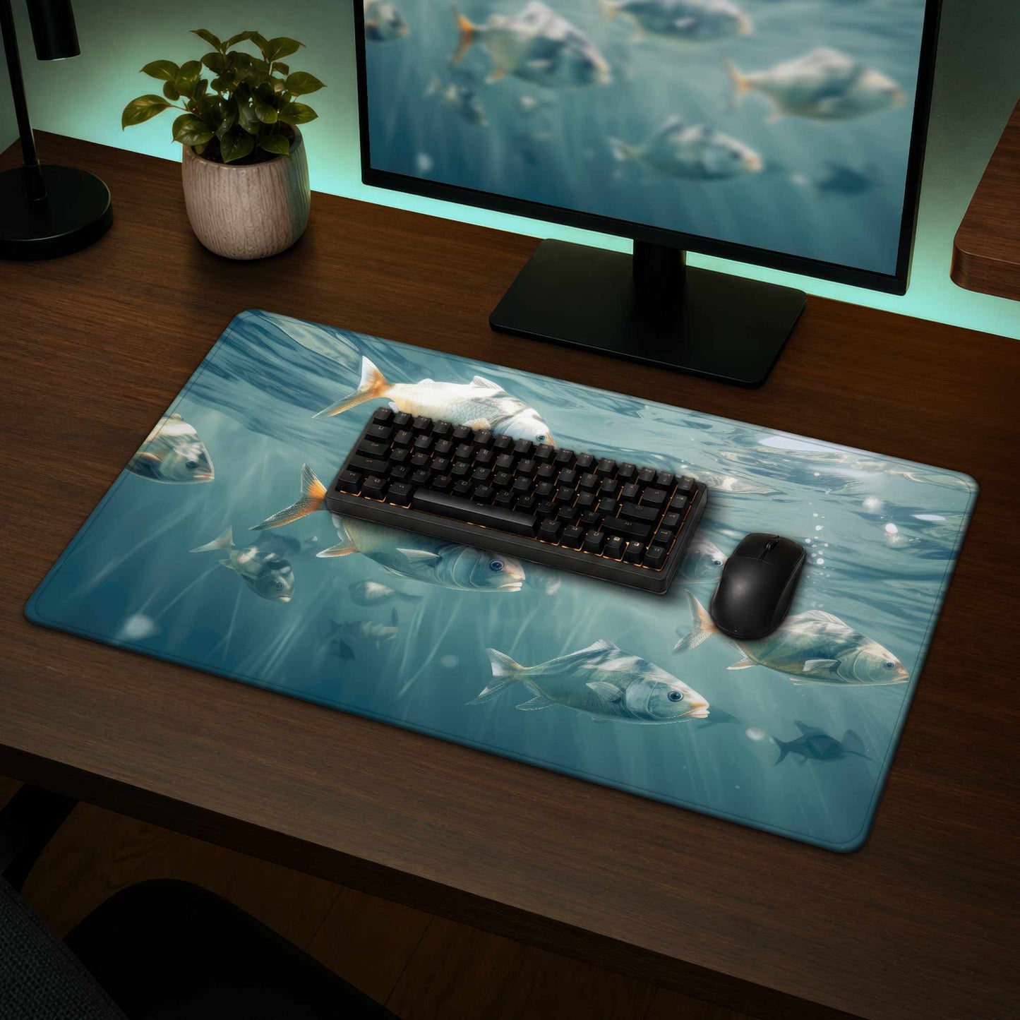 Swimming Peacefully Desk Mat - Elegant Home Decor Accessory