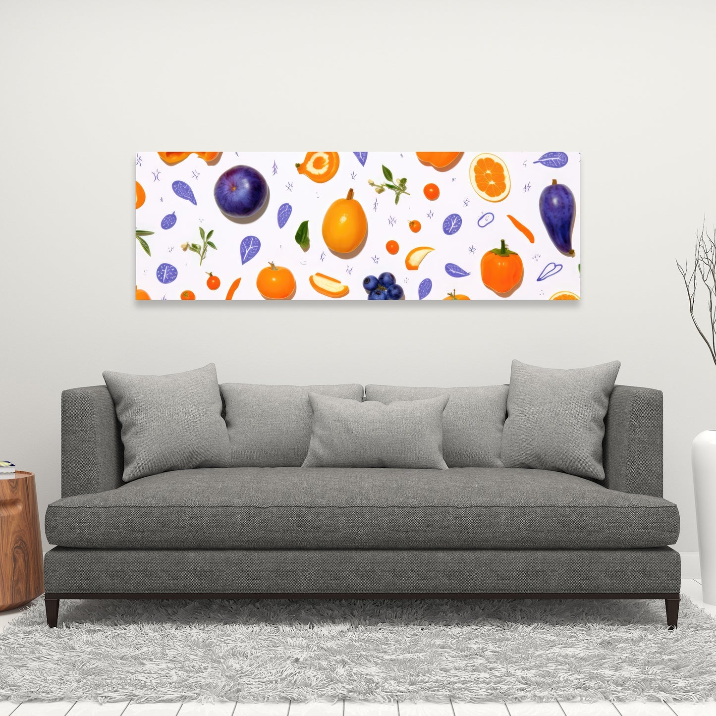 Orange and Purple Canvas - Vibrant Home Decor Art Piece
