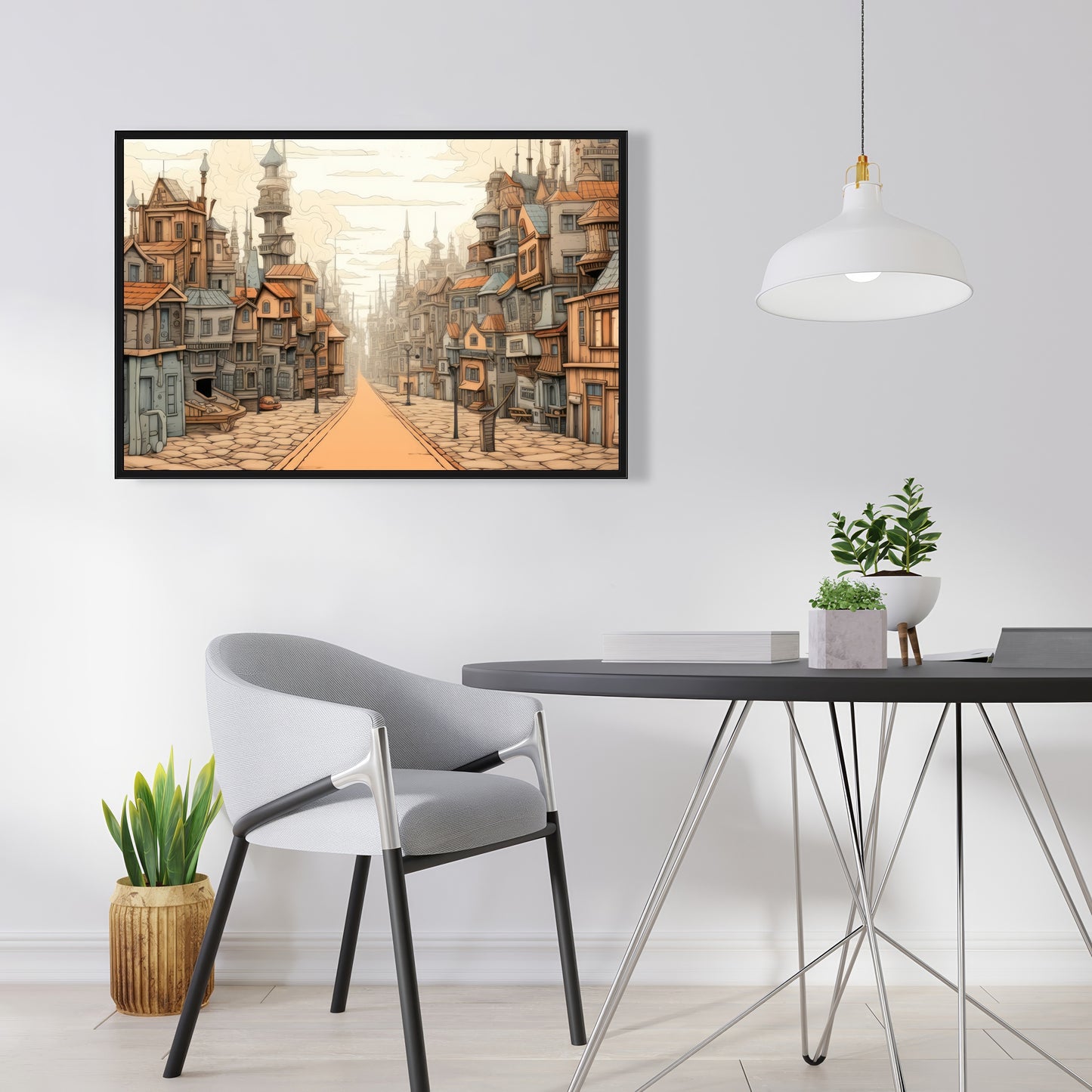 Doing well - Beige Framed Canvas for Elegant Home Decor