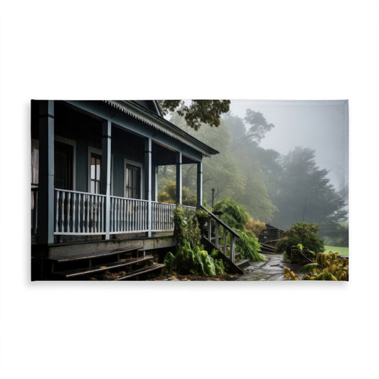Rainy Porch Brown Indoor Outdoor Tablecloth for Home Decor
