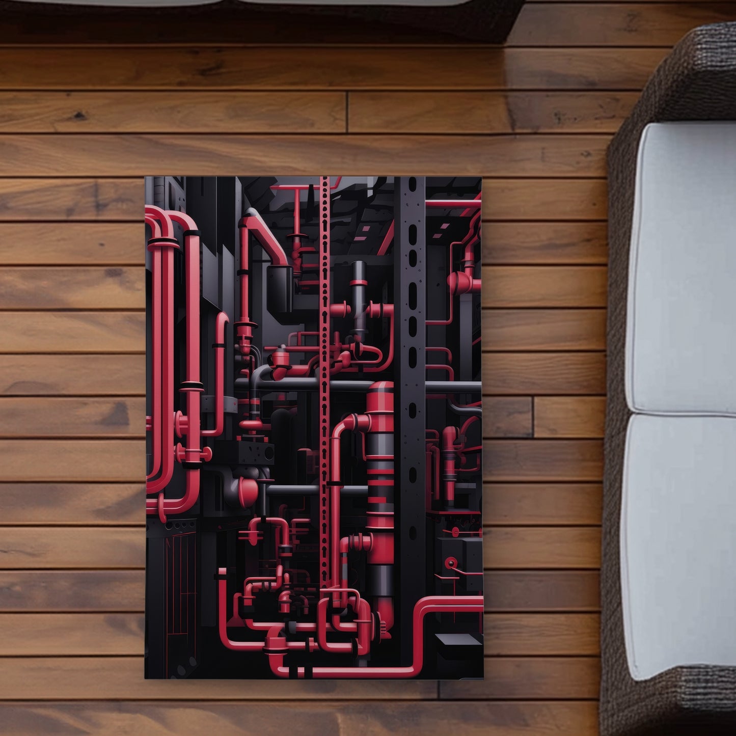 Machinery Black Outdoor Area Rug | Stylish Home Decor