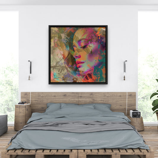 Grunge Look - Gray Framed Canvas for Stylish Home Decor