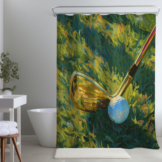 Golden Club - Yellow Modern Shower Curtain for Home Decor