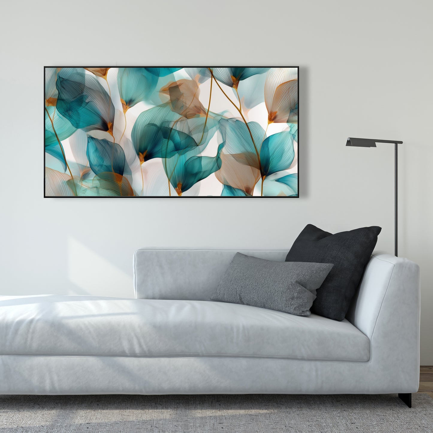 Teal and Brown Turquoise Framed Canvas for Home Decor