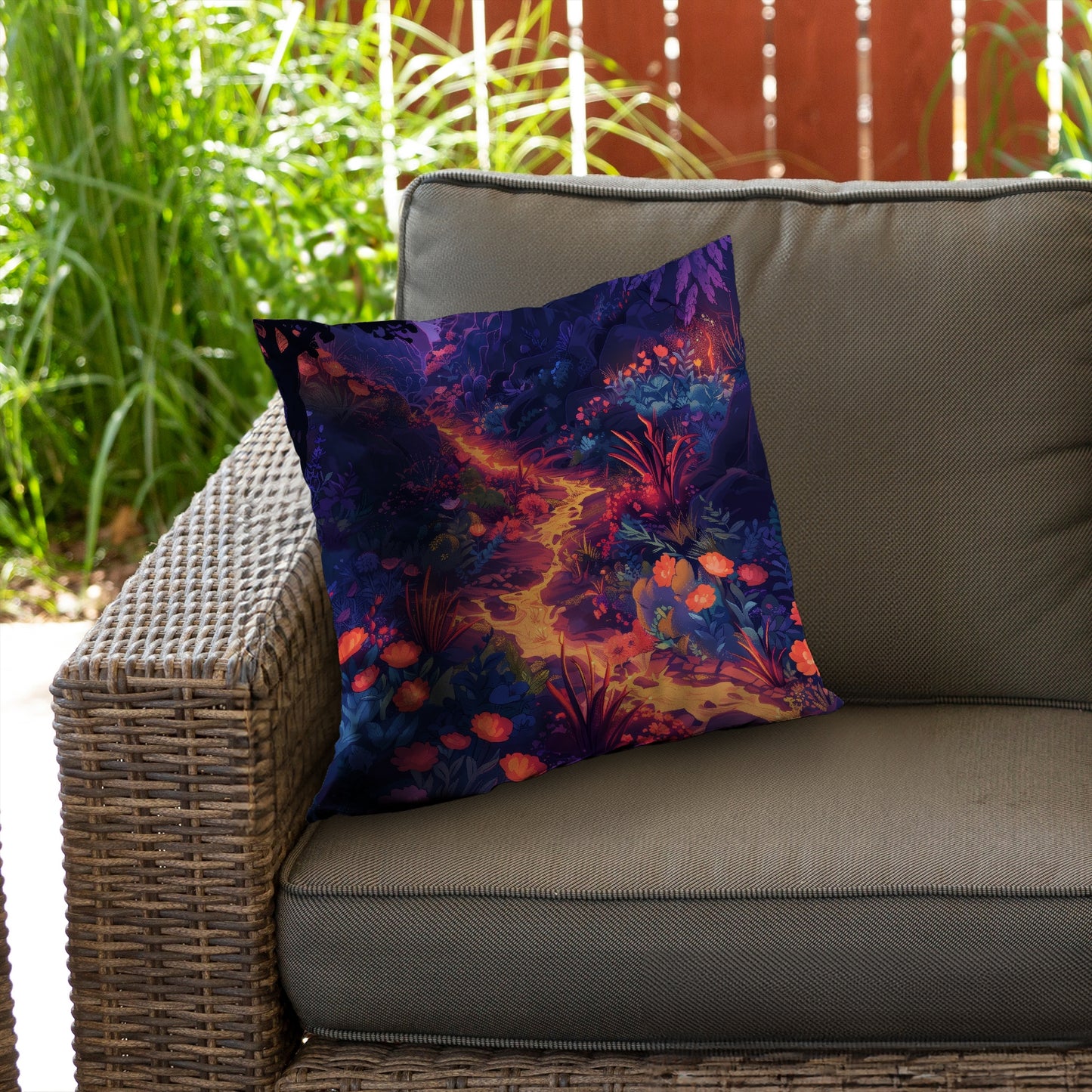 Burning flowers - Throw Pillow
