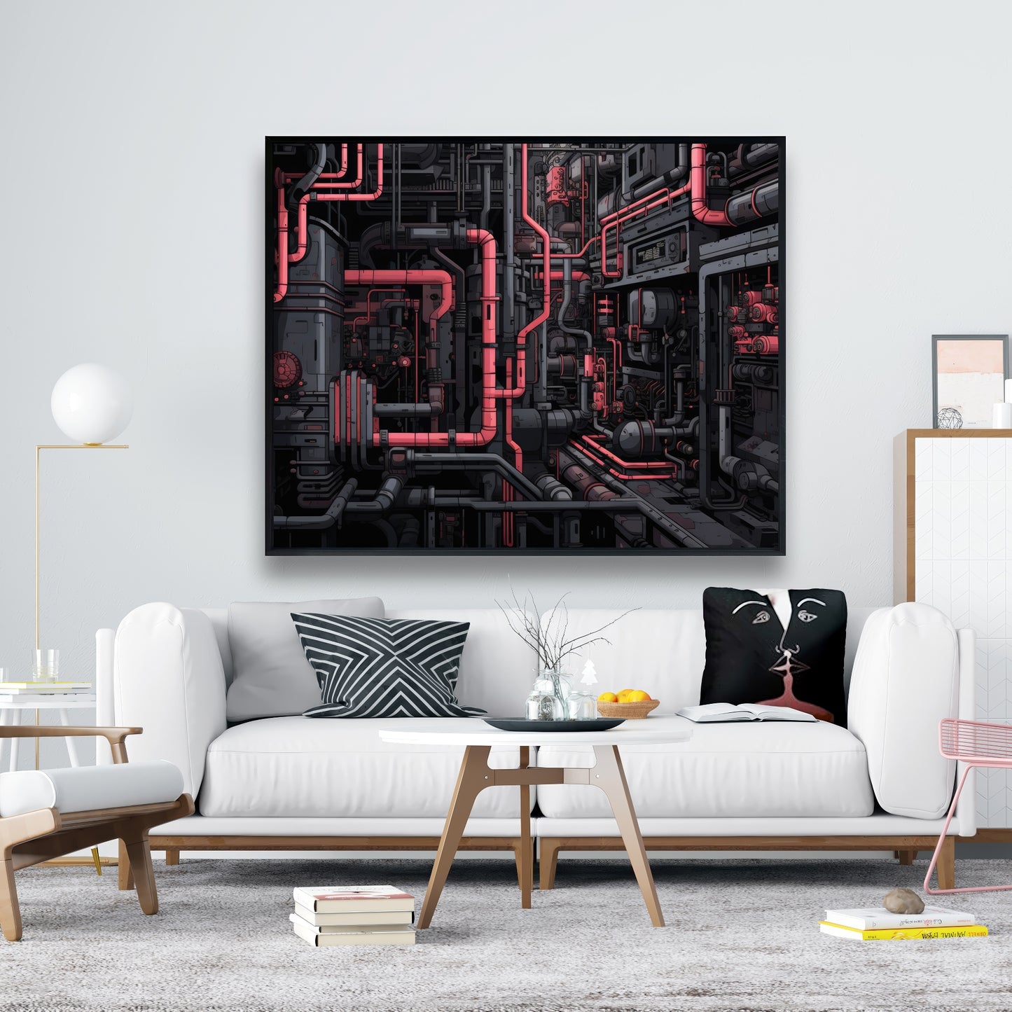 Tubular nightmare - 36"x36" Framed canvas