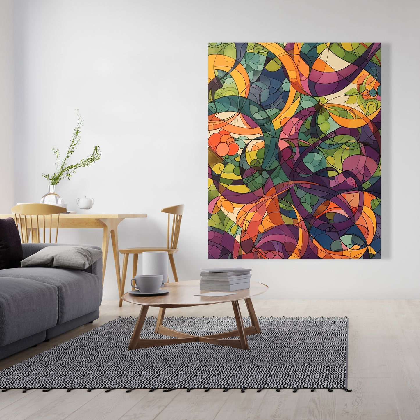 Converge - Purple Canvas Wall Art for Home Decor