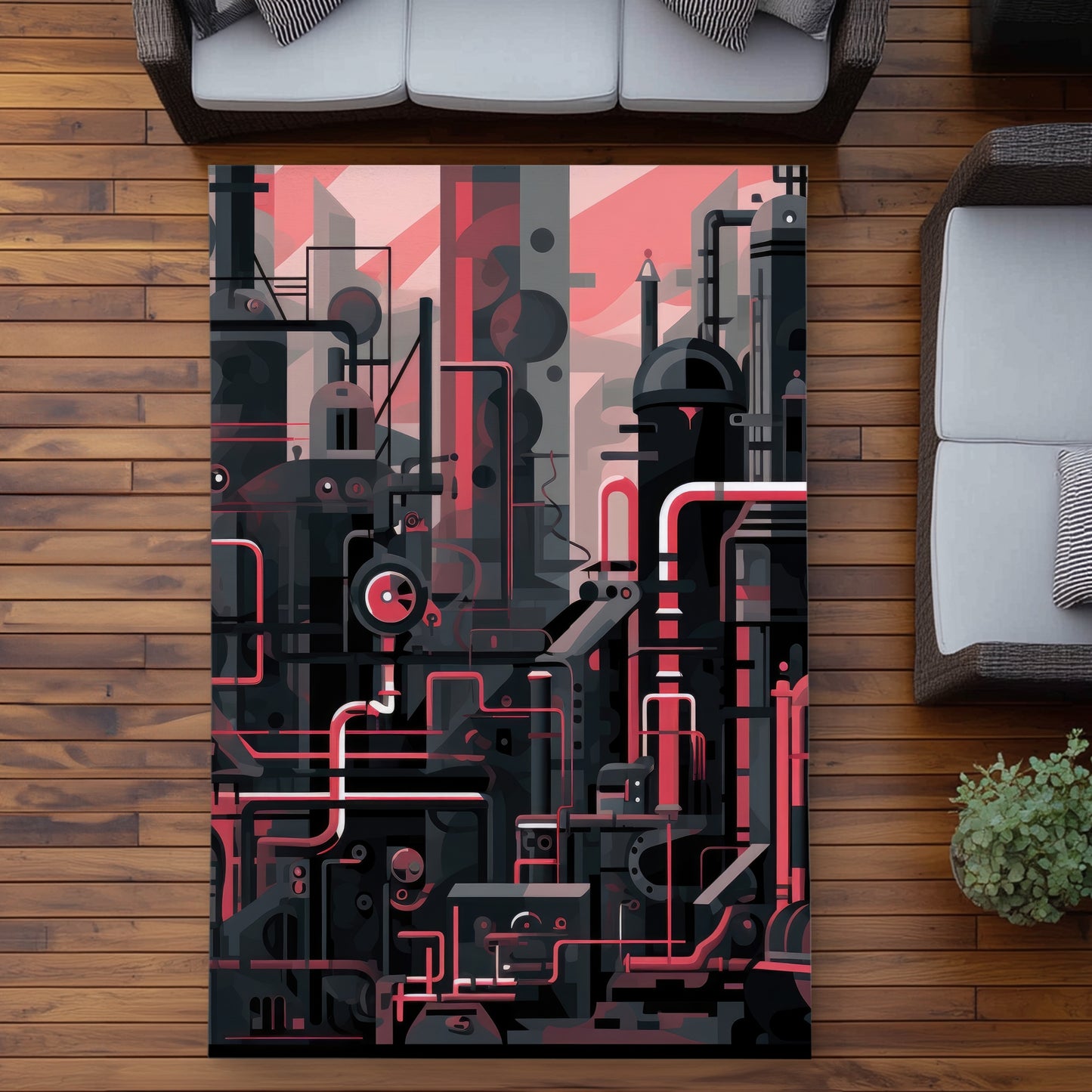 Industrial empire White Outdoor Area Rug for Home Decor