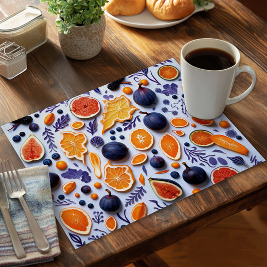 Fruity Skins - Blue Polyester Placemat for Home Decor