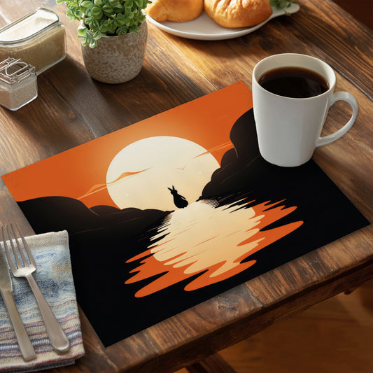 Running Away Orange Polyester Placemat | Home Decor Accent