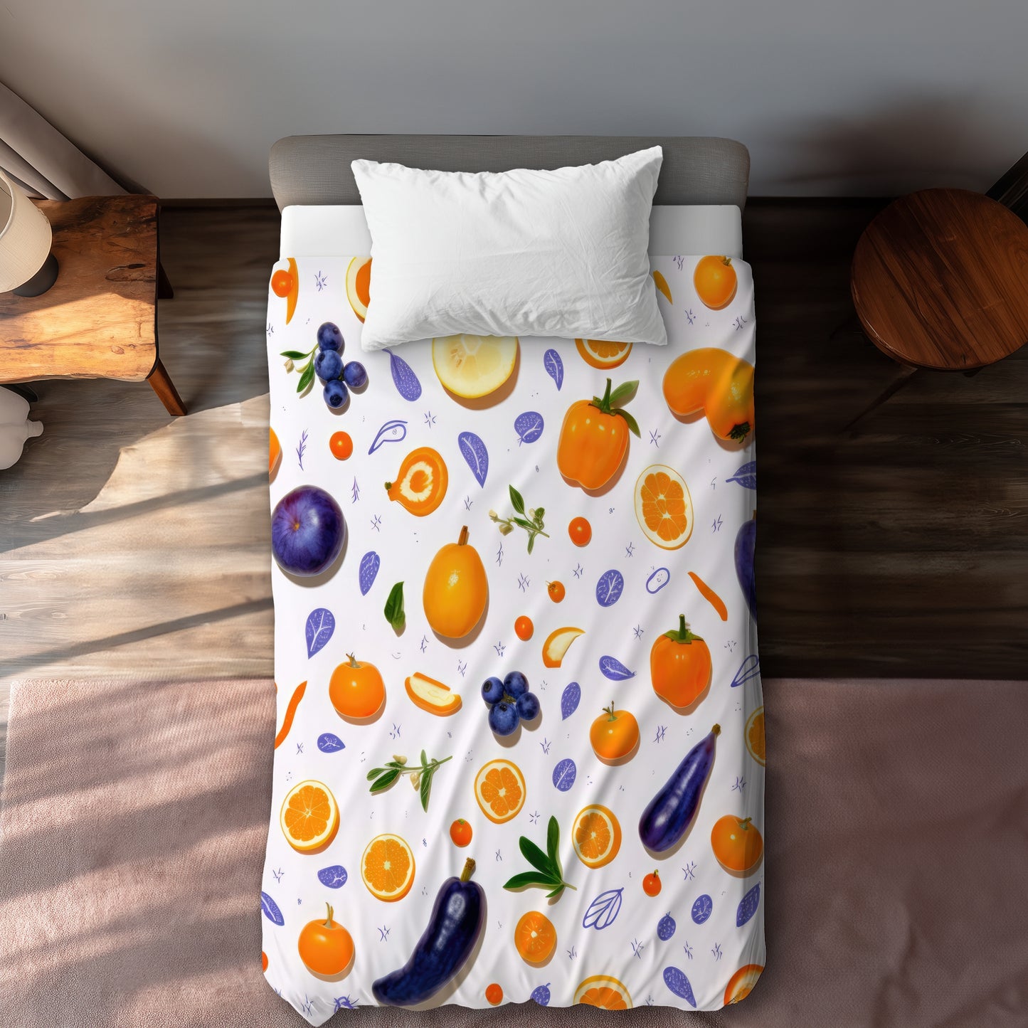 Orange and Purple White Duvet Cover | Stylish Home Decor