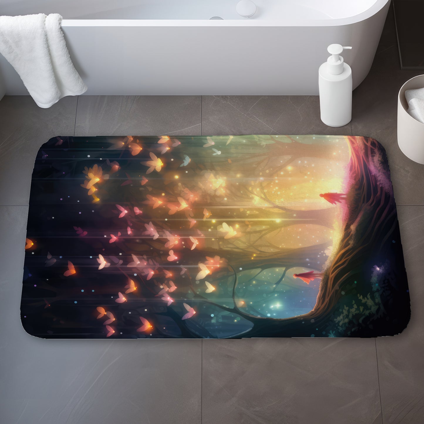 A dream come true - Orange Bath Mat for Home Decor
