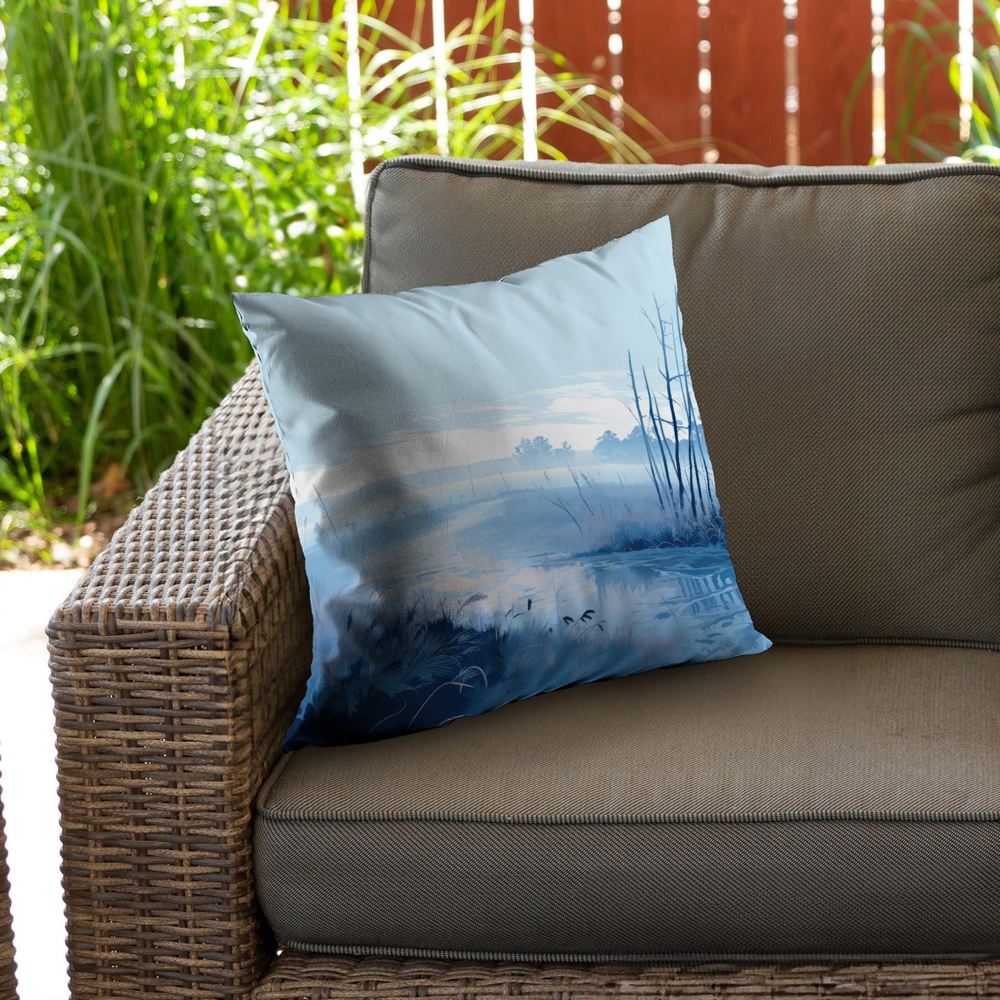 Cold Swamp Gray Poly Twill Throw Pillow Insert for Home Decor