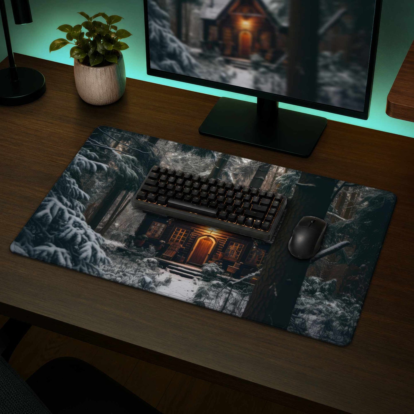 Le tapis de bureau La cabane solitaire – Accessoire de bureau élégant pour la maison