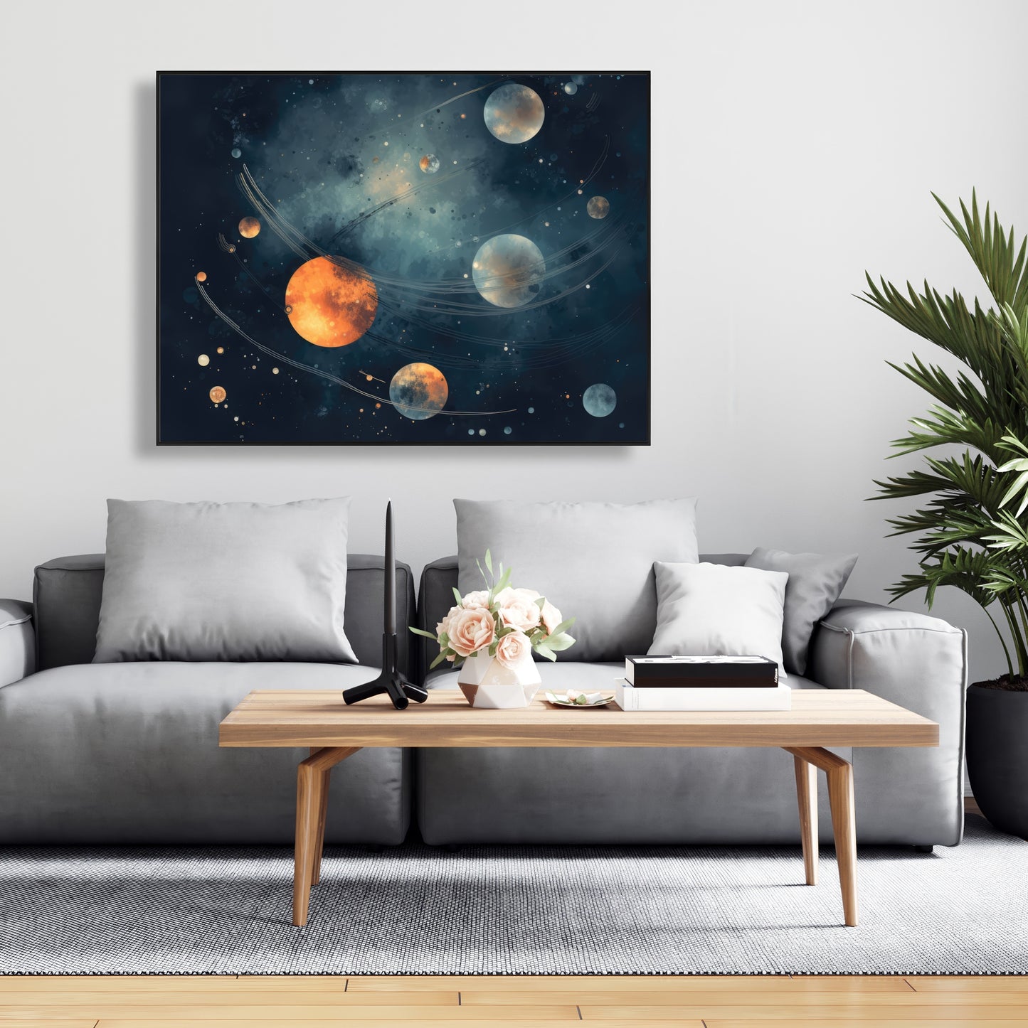 Deep Exploration - Gray Framed Canvas for Home Decor