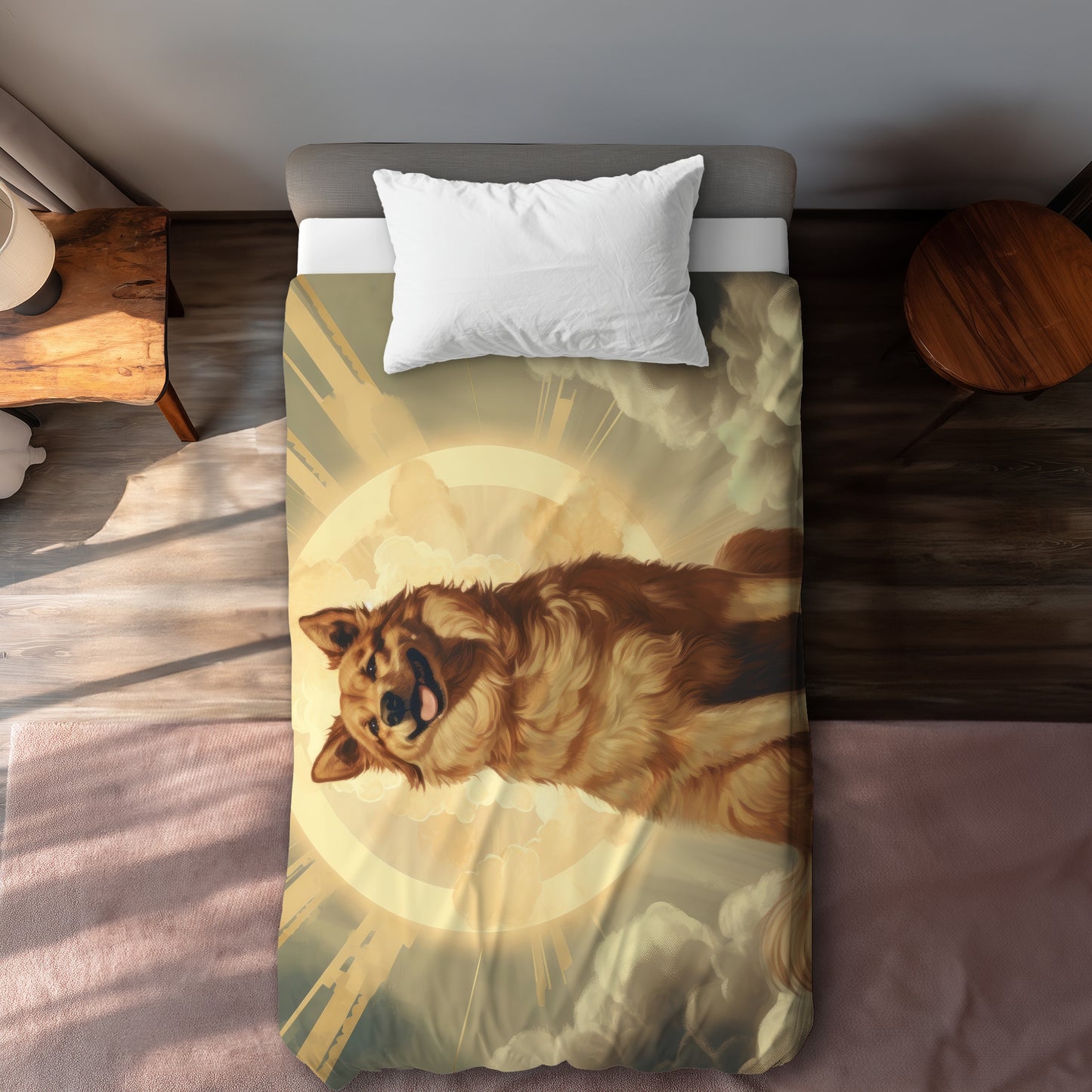Man's Best Angel White Duvet Cover | Elegant Home Decor