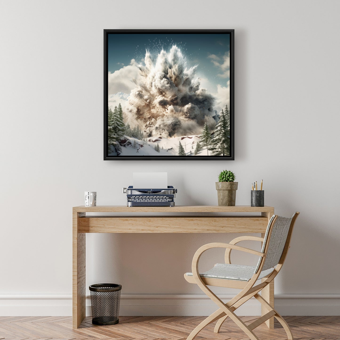 Ruined Excursion - Green Framed Canvas for Home Decor
