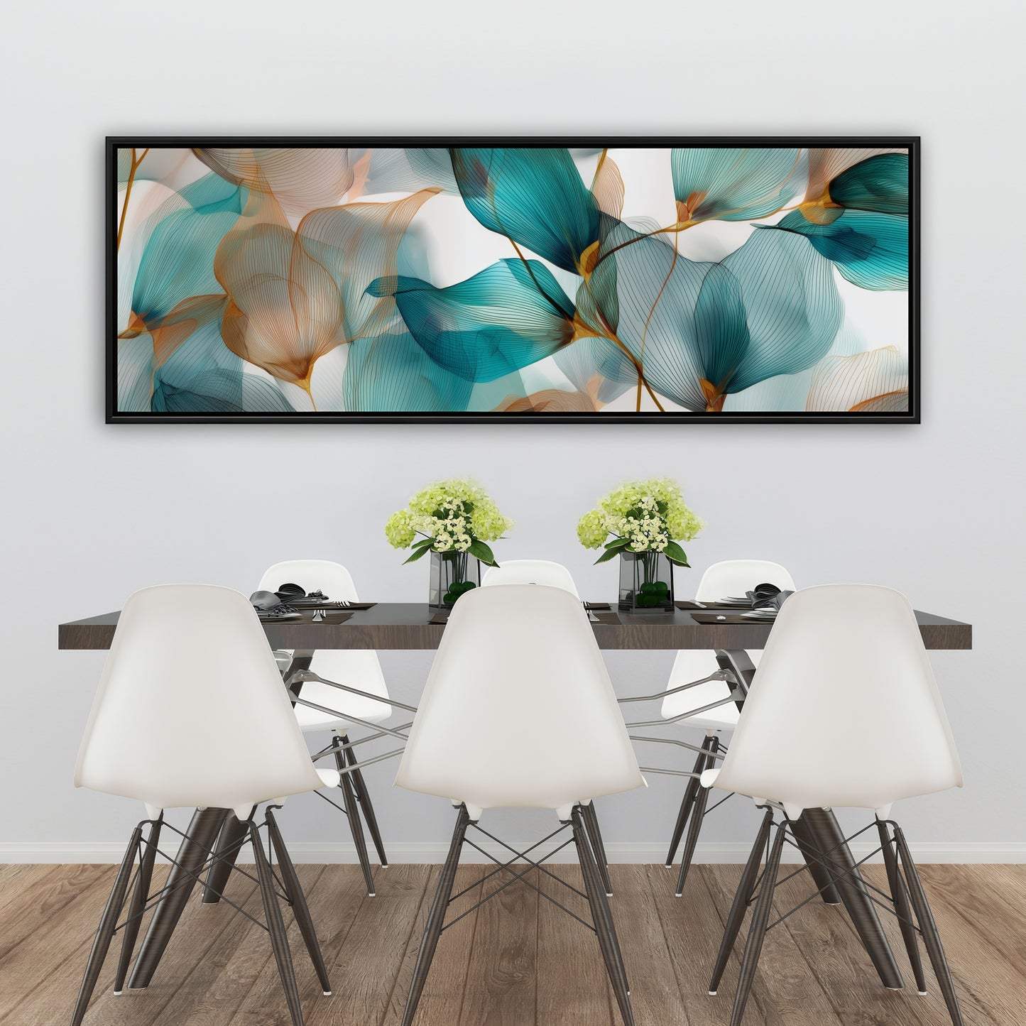 Teal and Brown Turquoise Framed Canvas for Home Decor