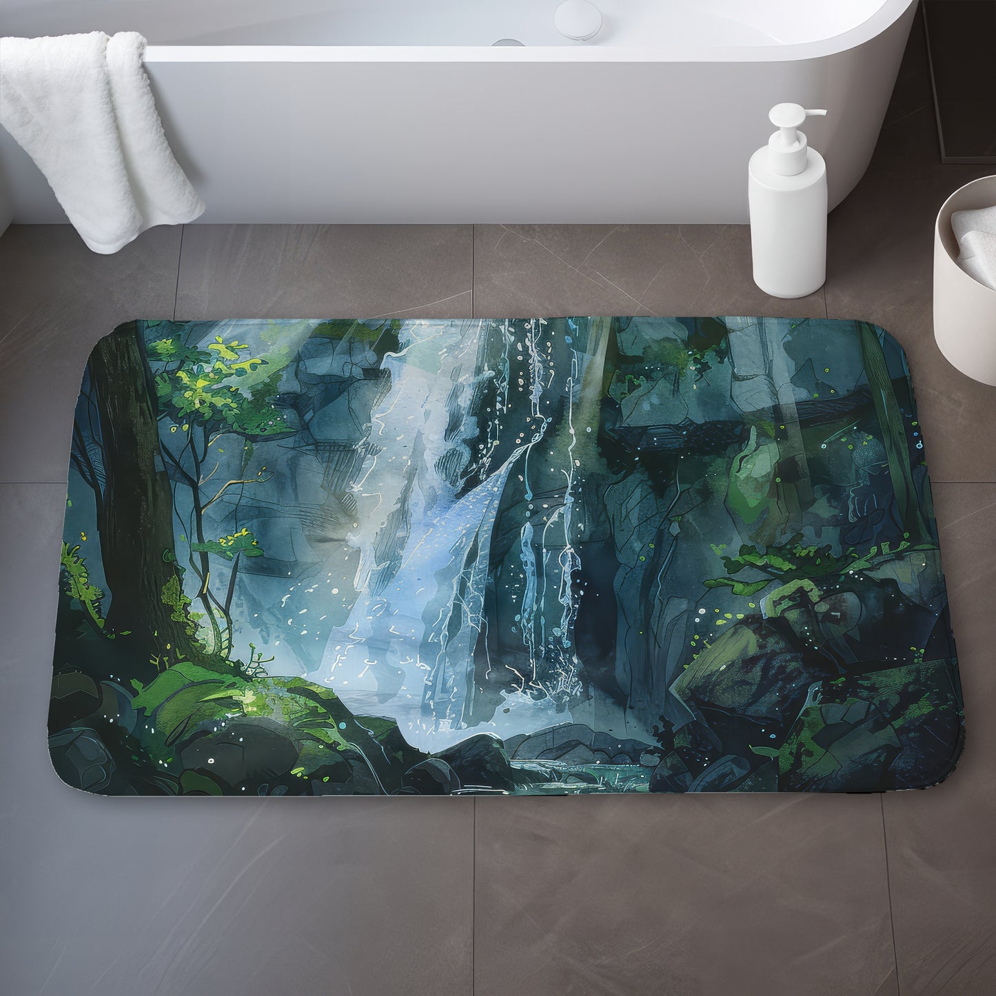 Sleeping fall Blue Bath Mat for Stylish Home Decor | Soft Comfort