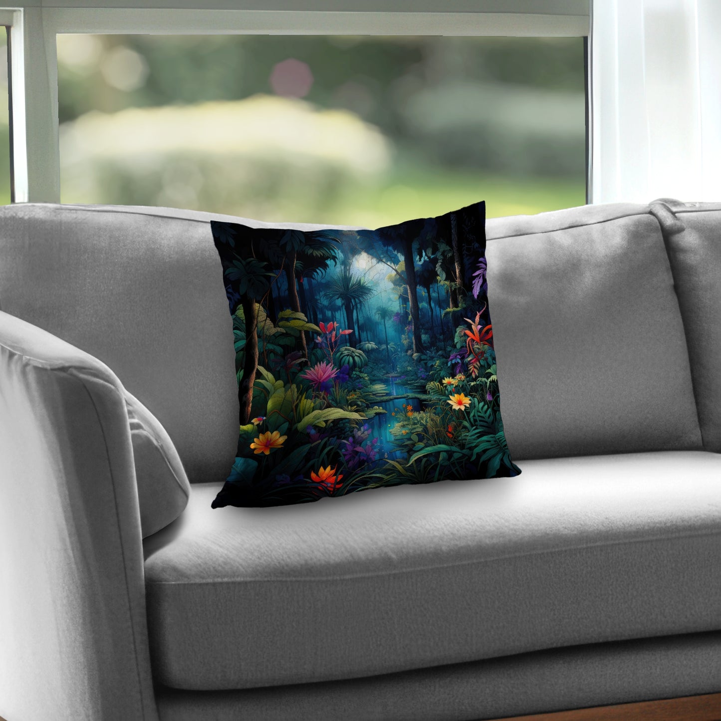 The beauty of nature Blue poly twill throw pillow insert