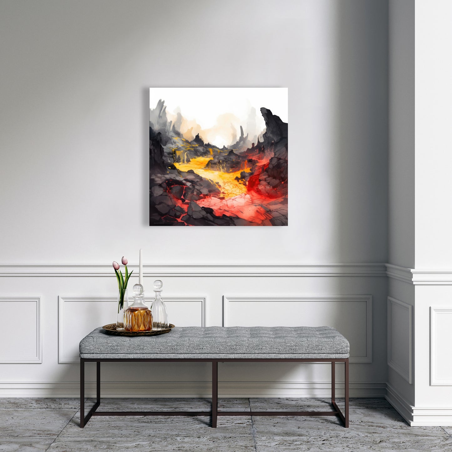 Hot and flowing - Red Canvas Art for Home Decor