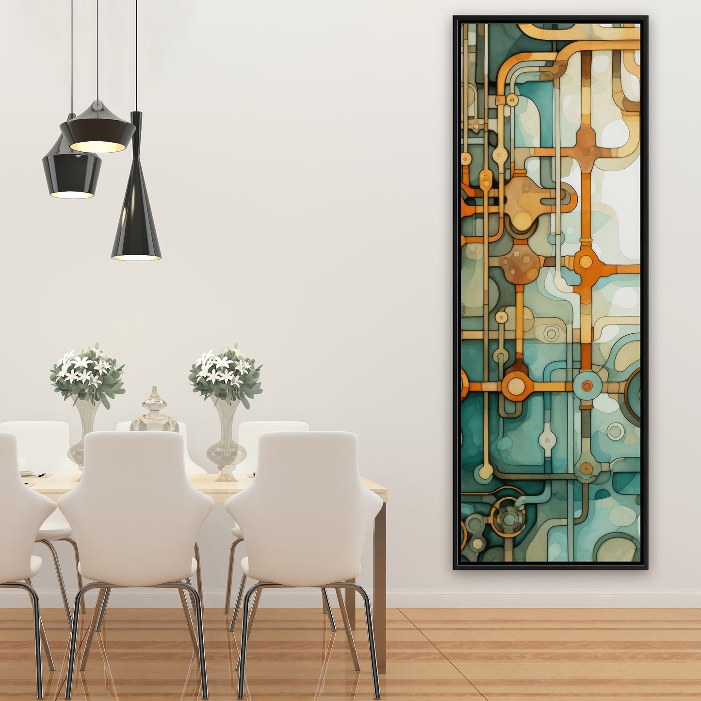 Turns and bends - Framed Canvas - Print on demand