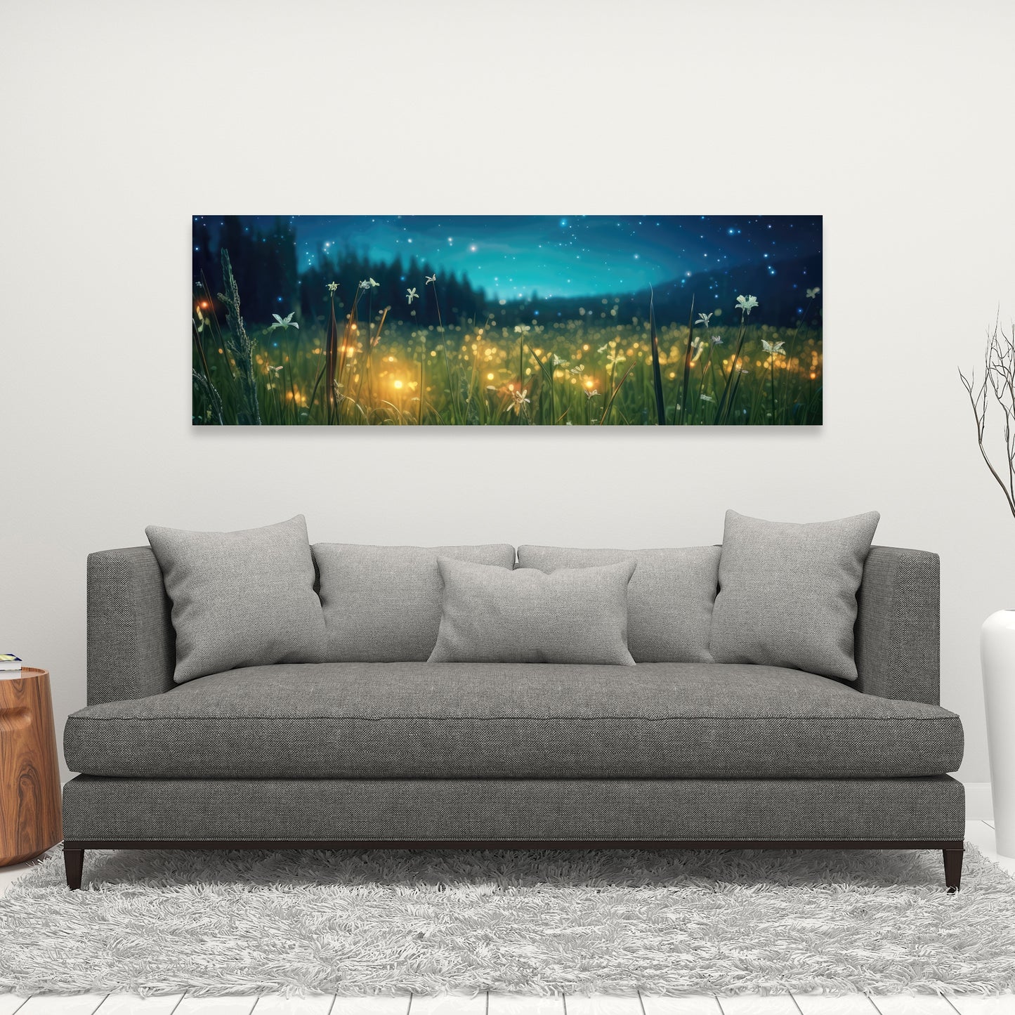 Fireflies at night - 32"x32" Canvas