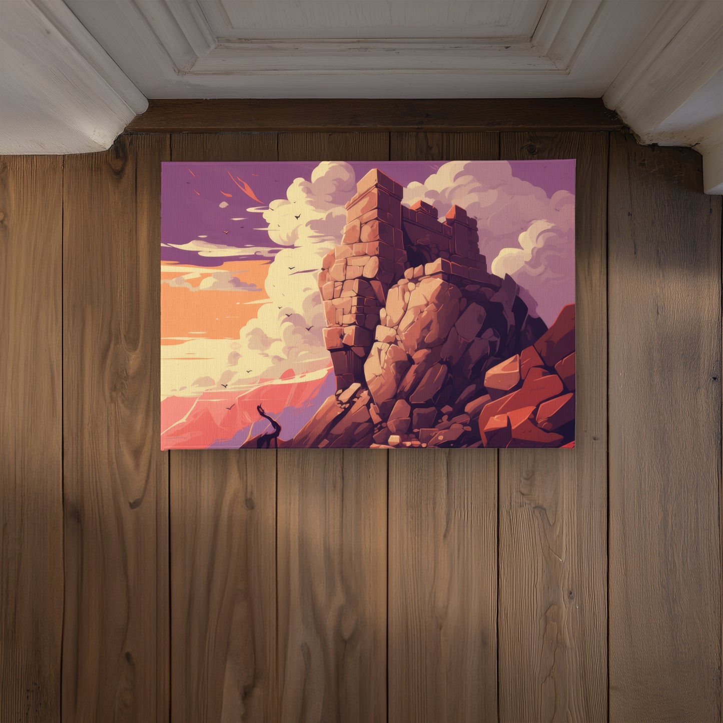 Standing Above Purple Indoor Outdoor Door Mat | Home Decor