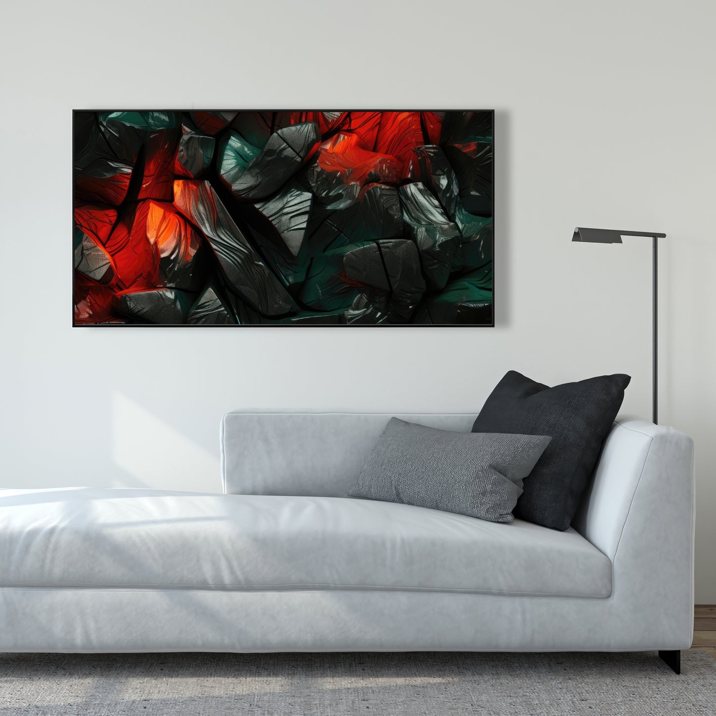 Hiding Under - Red Framed Canvas for Home Decor | Stylish Art