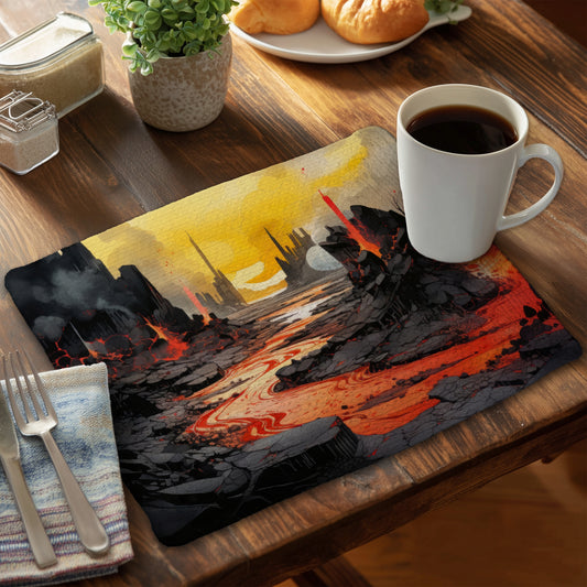 Charred White Braided Polyester Placemat for Home Decor