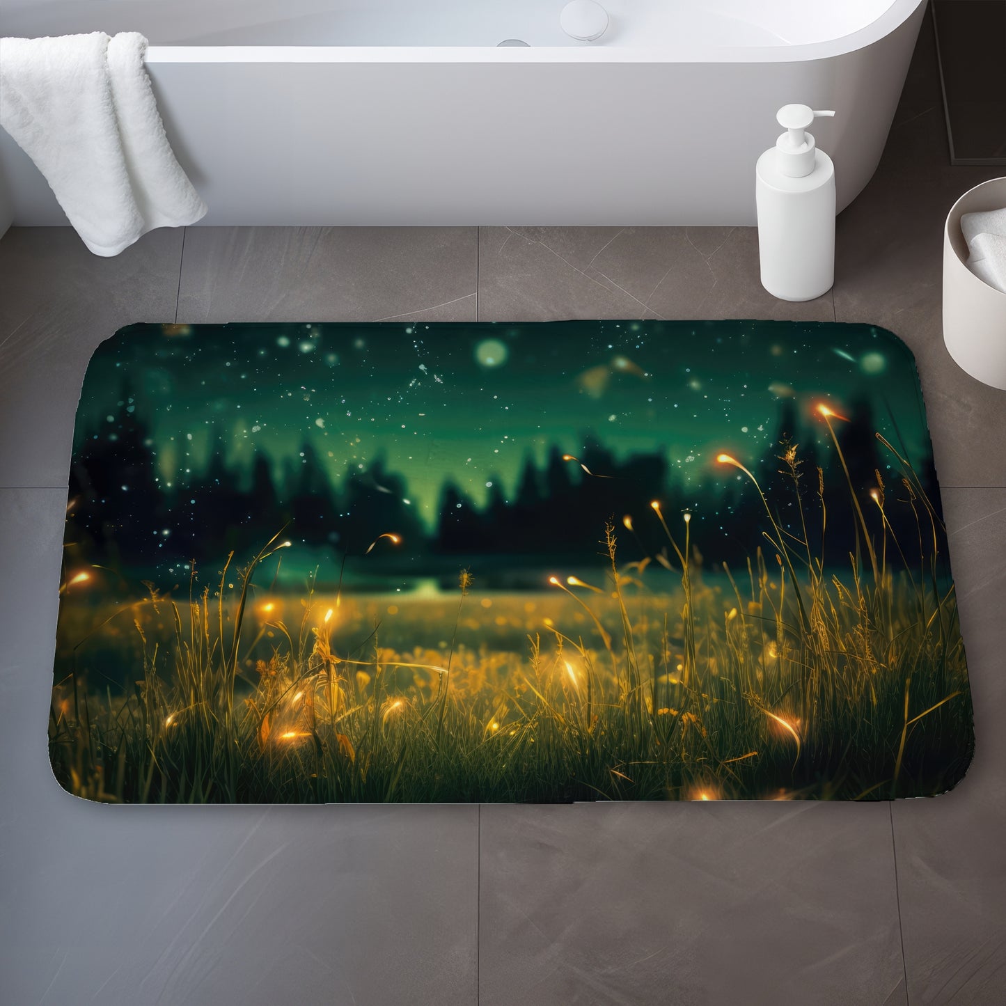 Light in the Dark - Green Bath Mat for Home Decor | Cozy Comfort