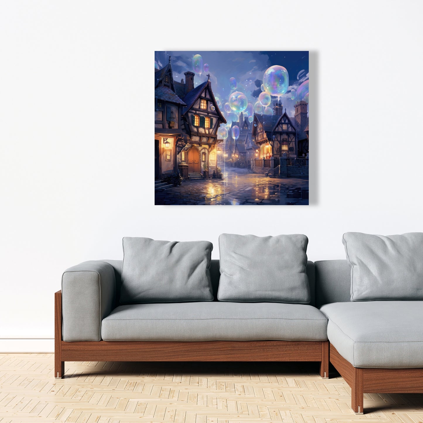 Bloopy Town - Purple Canvas Art for Home Decor | Unique Design