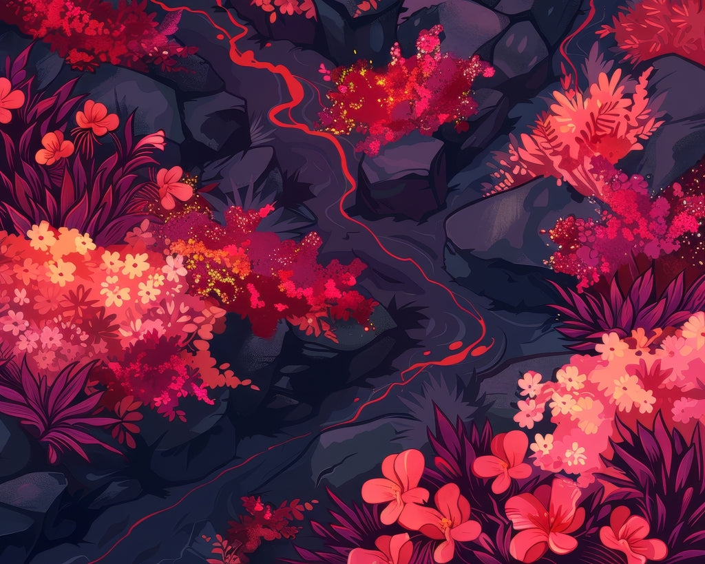 Burning plants - 14"x18" Polyester Placemat