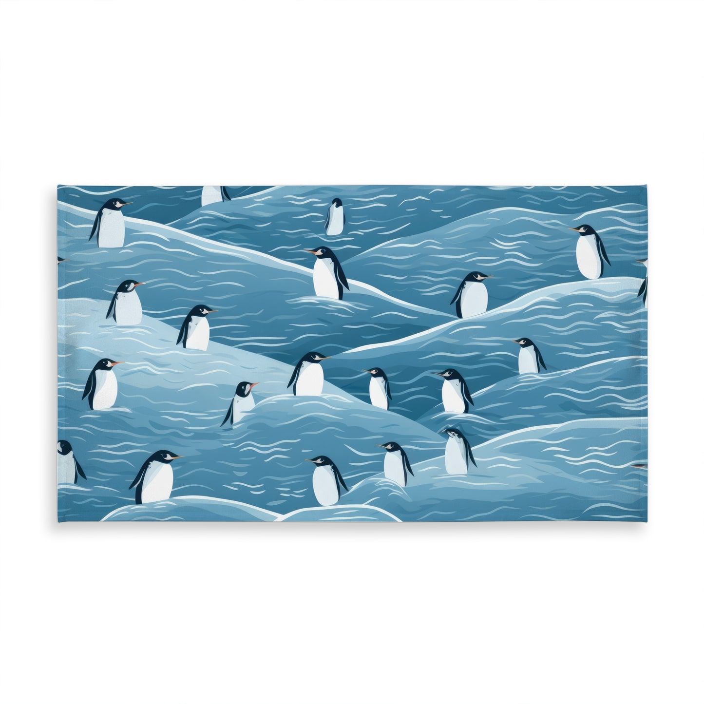 Penguins Wandering Blue Indoor Outdoor Tablecloth | Home Decor