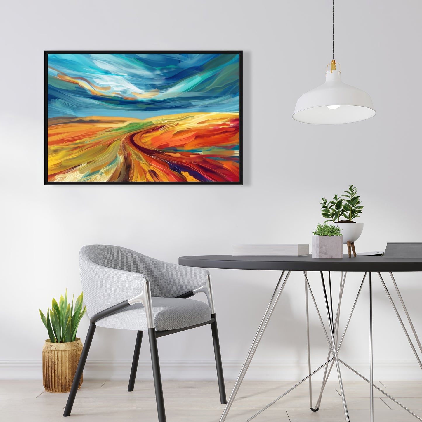 Land flow - 36"x36" Framed canvas
