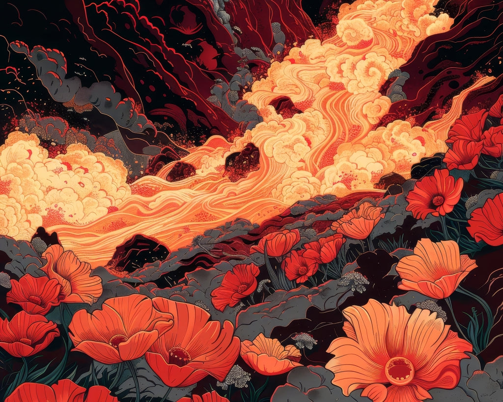 The big burn - 14"x18" Braided Polyester Placemat