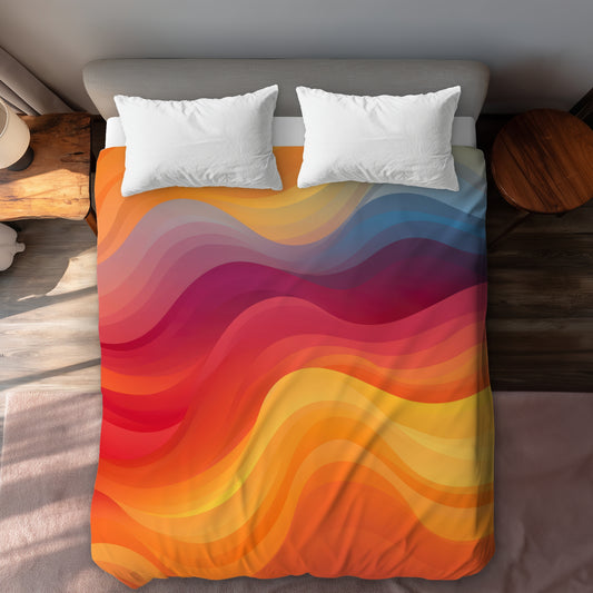 Cloudy sky Orange Duvet Cover | Home Decor Essentials