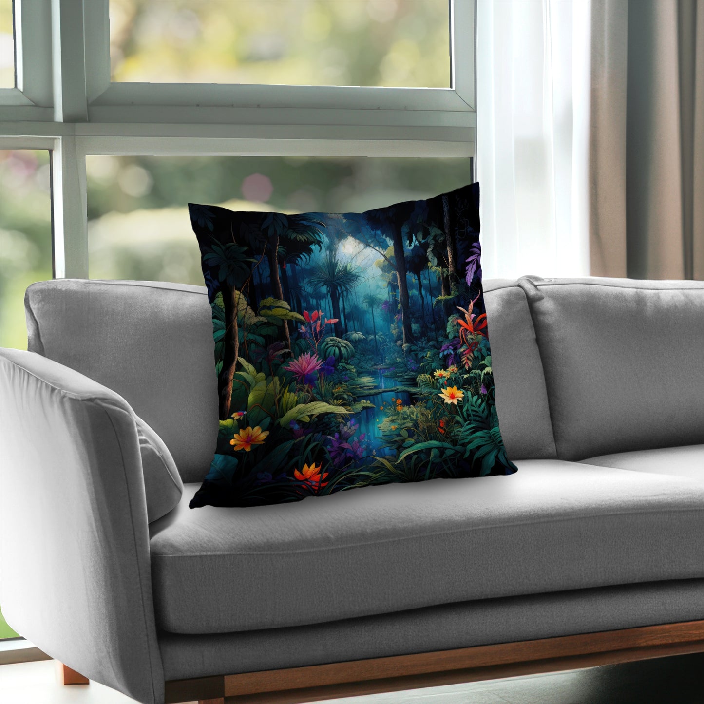 The beauty of nature Blue poly twill throw pillow insert