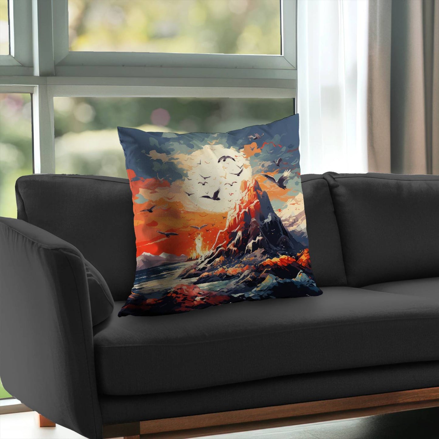 Towards Danger Gray Poly Twill Throw Pillow for Home Decor