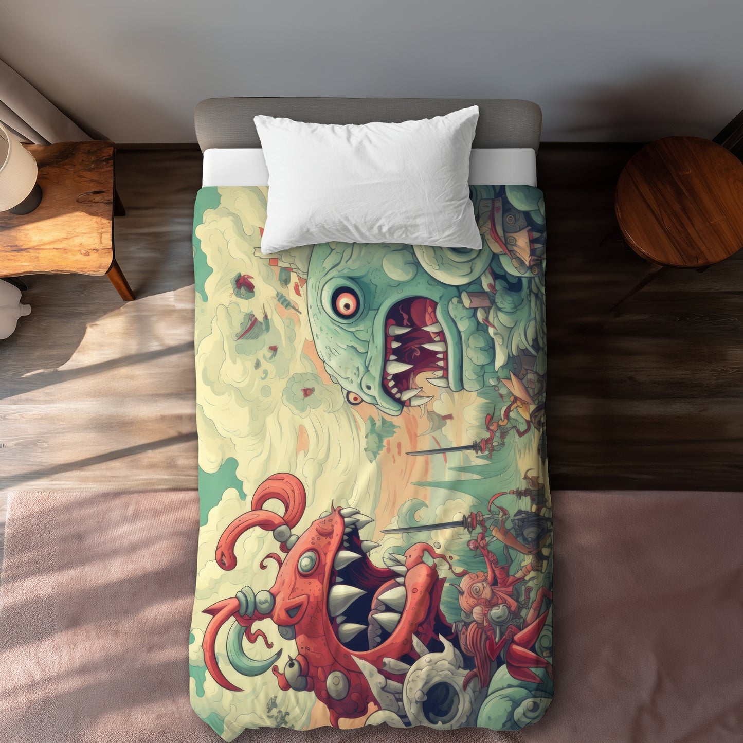 Two Titans Red Duvet Cover for Stylish Home Decor | Cozy Bedding