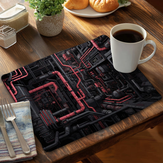 Tubular Nightmare - Pink Braided Polyester Placemat for Home Decor