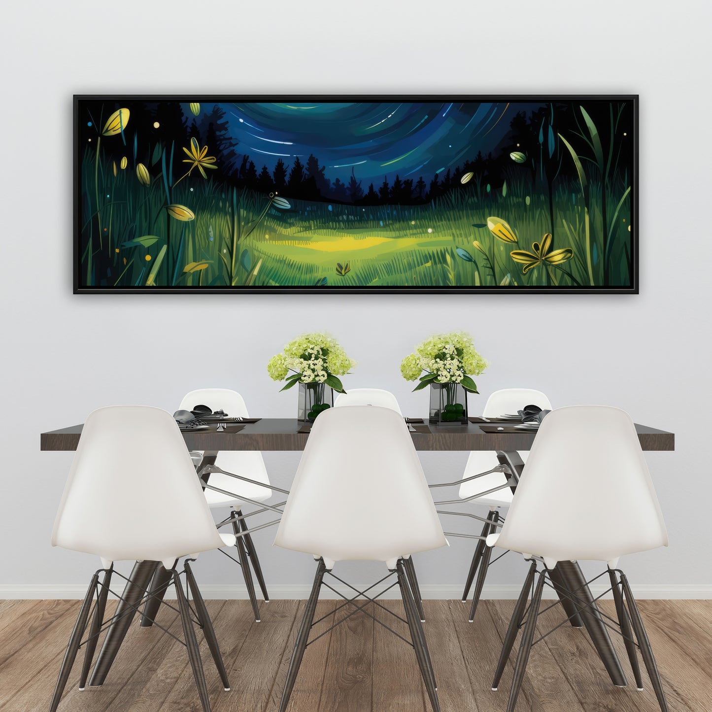 Between grass blades - Framed Canvas - Print on demand