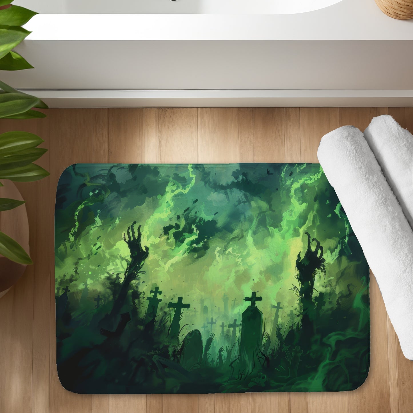 Reaching Hell Black Bath Mat | Stylish Home Decor Accessory