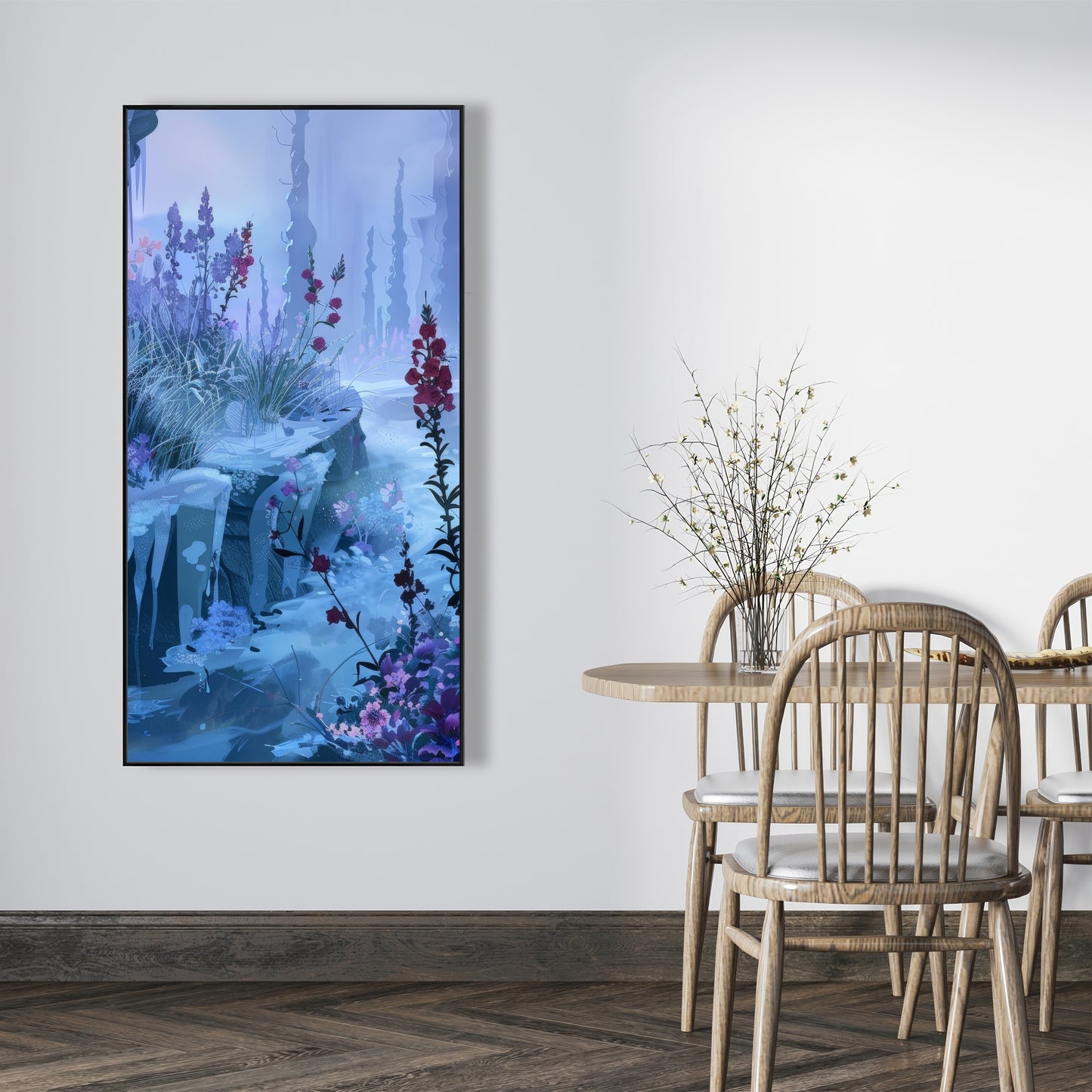 Valley of ice - Framed Canvas - Print on demand