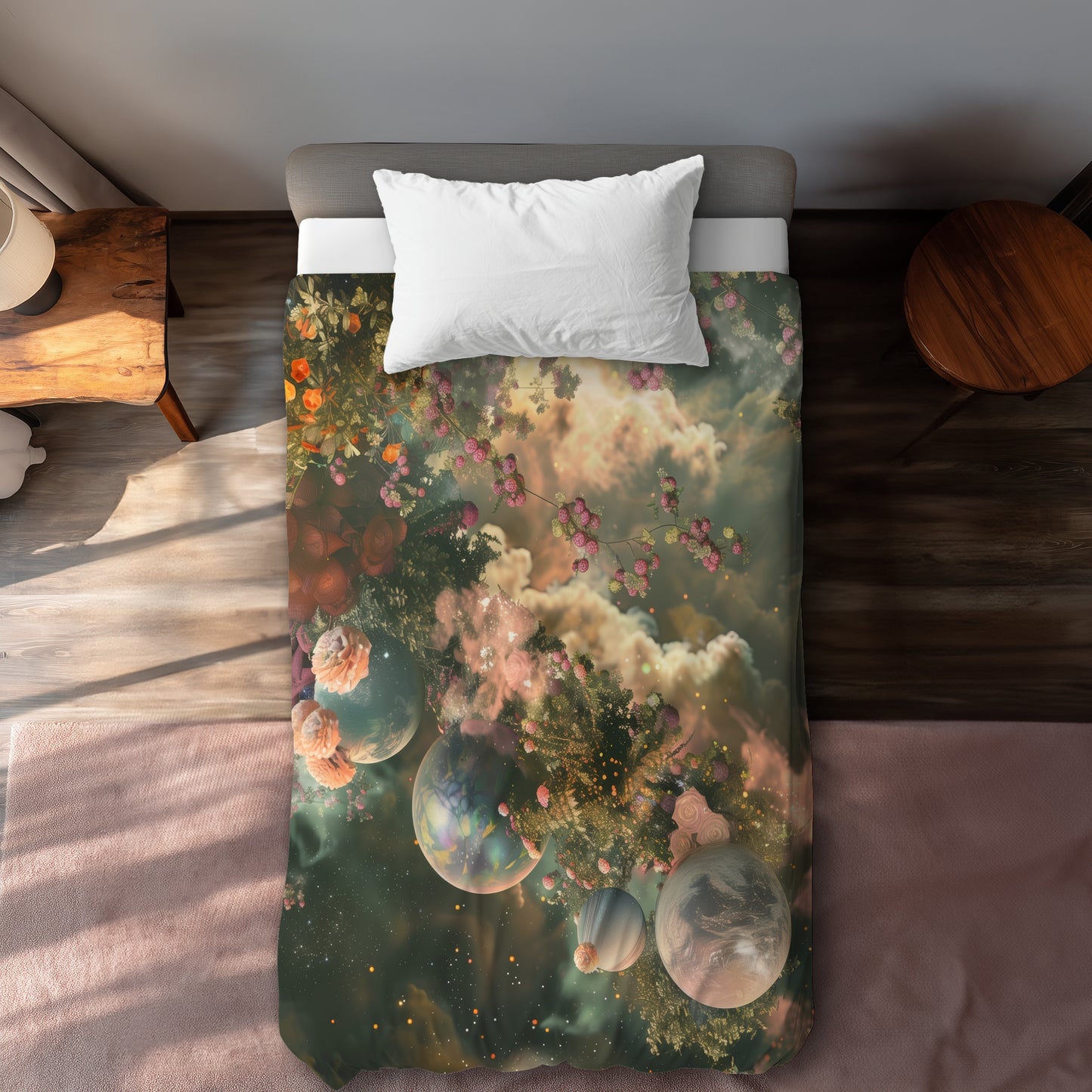 Bloom space - 88"x88" Duvet Cover