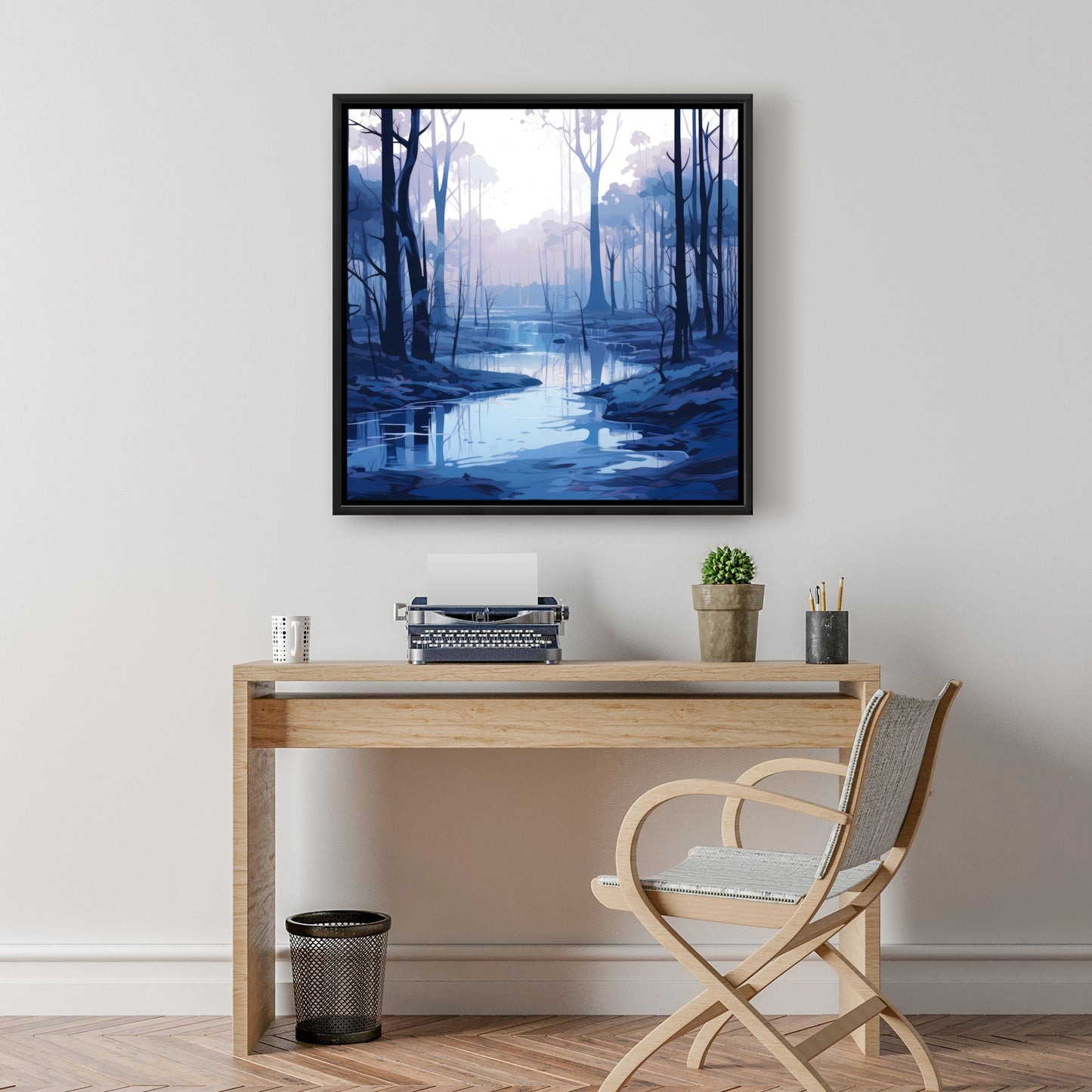 Cold and muddy - 36"x36" Framed canvas