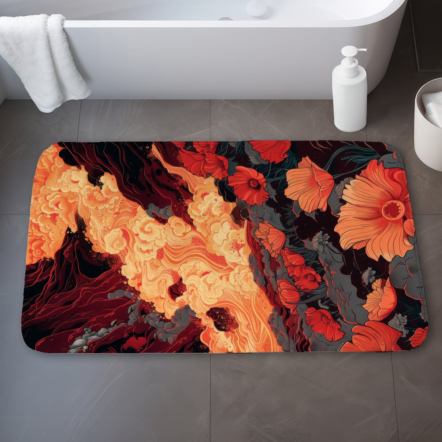 The big burn - 17"x24" Bath mat