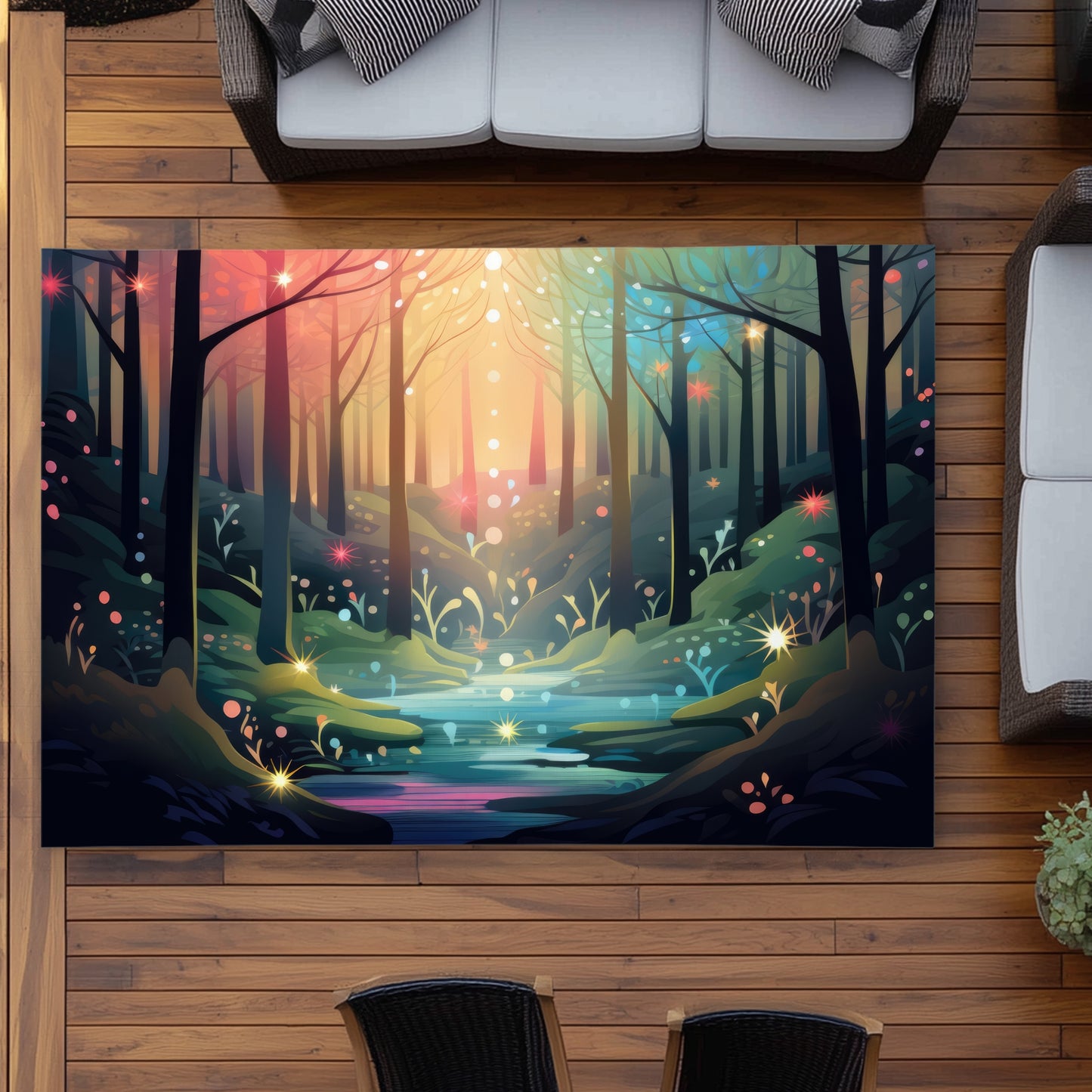 Magical Forest Outdoor Area Rug - Green Home Decor Accent