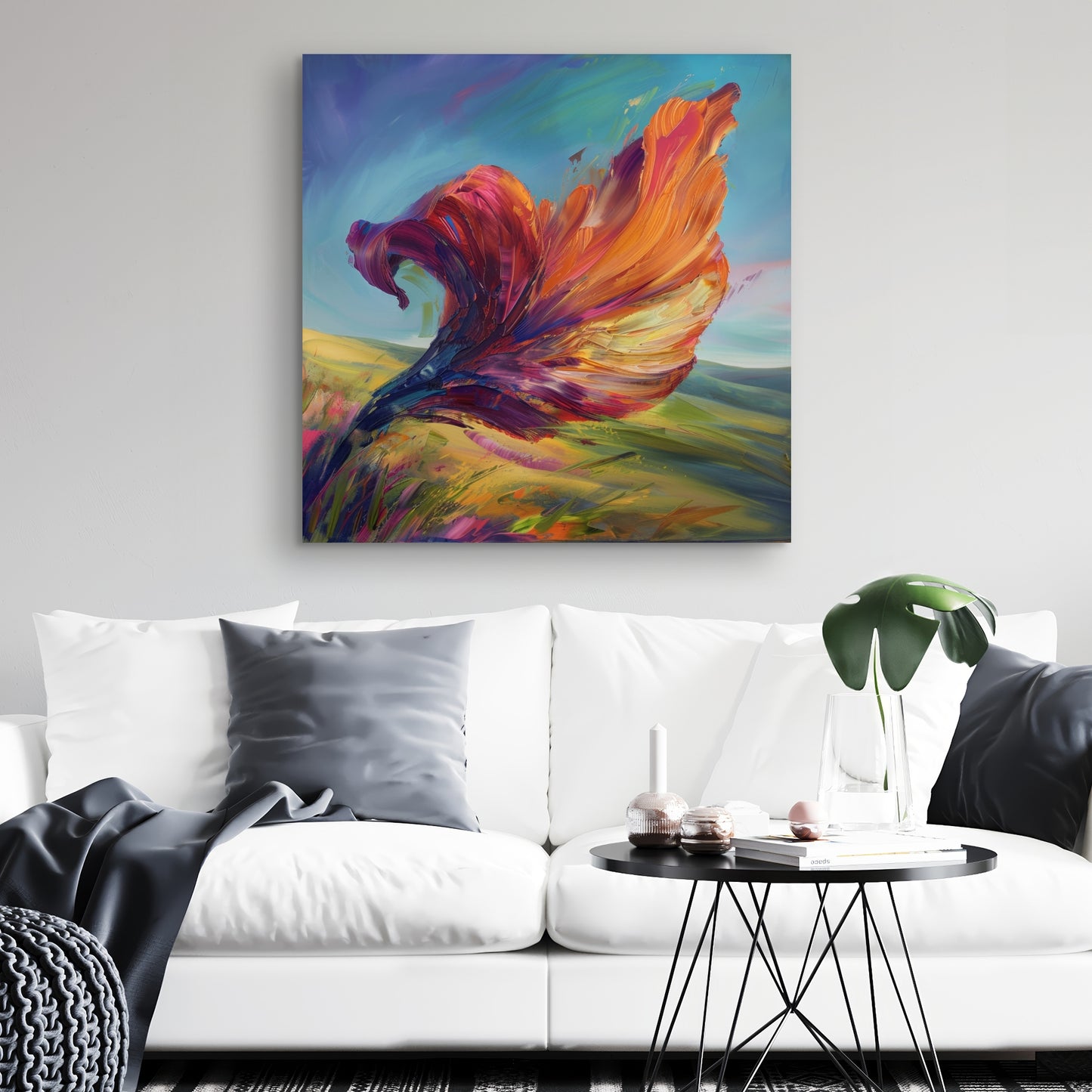 The Leaf - Red Canvas Art for Stylish Home Decor