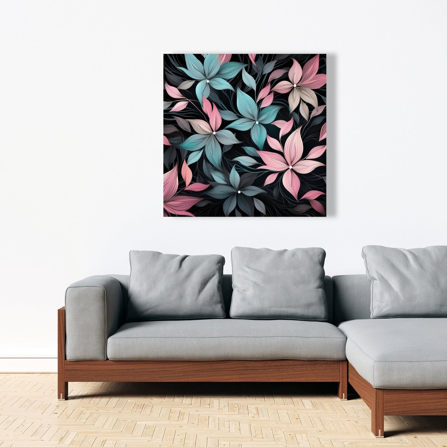 Desaturated flowers - 32"x32" Canvas